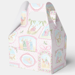 Pastel-Weihnachtsdarstellung Jesuskind in einer Geschenkschachtel
