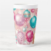 Pastel Weihnachtsdekorationen Latte Tasse (Vorderseite)