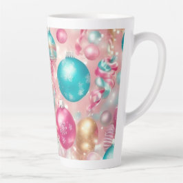 Pastel Weihnachtsdekorationen Latte Tasse