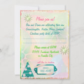 Pastel Weihnachtsfeiertag 1. Weihnachtsfest PARTY Einladung (Rückseite)