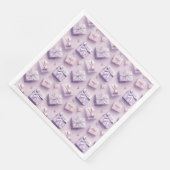 Pastel Weihnachtsgeschenk Elegante Lila Nahtlos Serviette (Ecke)