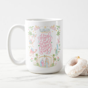 Pastel-Weihnachtsgeschichte Ehre dem neugeborene Kaffeetasse
