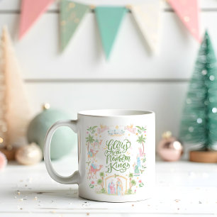 Pastel-Weihnachtsgeschichte Ehre dem neugeborene Kaffeetasse