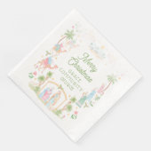 Pastel-Weihnachtsmotiv Rahmen Serviette (Ecke)