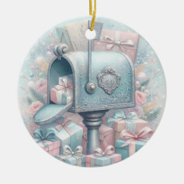 Pastel Weihnachtsschmuck Mailbox und Geschenke