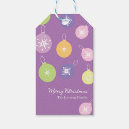 Pastel Weihnachtsschmuck Snowflakes Violett Geschenkanhänger
