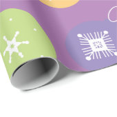 Pastel Weihnachtsschmuck Snowflakes Violett Geschenkpapier (Rolleneckpunkt)