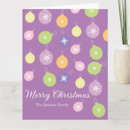Pastel Weihnachtsschmuck Snowflakes Violett Karte