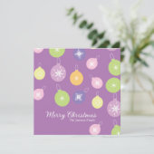 Pastel Weihnachtsschmuck Snowflakes Violett Karte (Stehend Vorderseite)