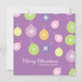 Pastel Weihnachtsschmuck Snowflakes Violett Karte