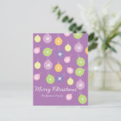 Pastel Weihnachtsschmuck Snowflakes Violett Postkarte (Stehend Vorderseite)
