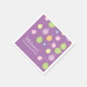 Pastel Weihnachtsschmuck Snowflakes Violett Serviette (Ecke)