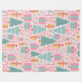 Pastel Weihnachtsschrei Nahtloses Muster Fleecedecke (Vorderseite (Horizontal))