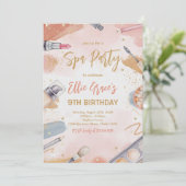 Pastel Wellness-Center Party Geburtstag Einladung (Stehend Vorderseite)