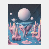 Pastel Whale in Floating Island Dreamscape Fleecedecke (Vorderseite)