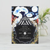 Pastel Whimsical Circus Geburtstag Einladung (Stehend Vorderseite)