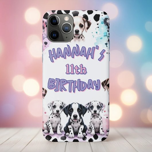 Pastel Whimsical Dalmatian Birthday Party Case-Mate iPhone Hülle