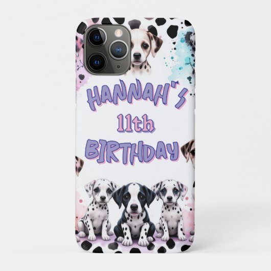 Pastel Whimsical Dalmatian Birthday Party Case-Mate iPhone Hülle (Rückseite)