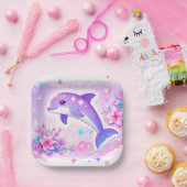 Pastel Whimsical Dolphin Baby Dusche Pappteller (Party)