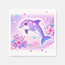 Pastel Whimsical Dolphin Baby Dusche Serviette