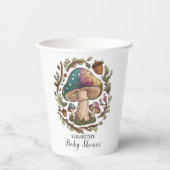Pastel Whimsical Mushroom Baby Dusche Pappbecher (Vorderseite)