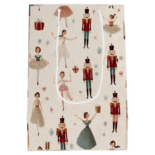 Pastel Whimsical Nutcracker & Princess Gift Bag Mittlere Geschenktüte (Rückseite)