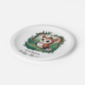 Pastel Whimsical Owl Baby Dusche Pappteller (Schrägansicht)