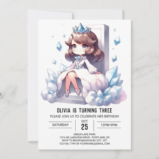 Pastel Whimsical Princess Birthday Einladung (Vorderseite)