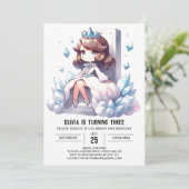 Pastel Whimsical Princess Birthday Einladung (Stehend Vorderseite)