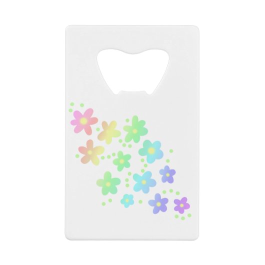 Pastel Whimsical Rainbow Blume Geldbeutel Flaschenöffner (Vorderseite)