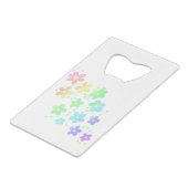 Pastel Whimsical Rainbow Blume Geldbeutel Flaschenöffner (Rückseite Schrägansicht)