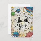 Pastel Whimsical Starry Celestial Dankeskarte (Vorne/Hinten)