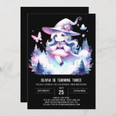 Pastel Whimsical Wizard Geburtstag Einladung (Vorne/Hinten)