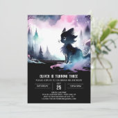 Pastel Whimsy Cat Geburtstag Einladung (Stehend Vorderseite)