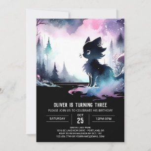 Pastel Whimsy Cat Geburtstag Einladung