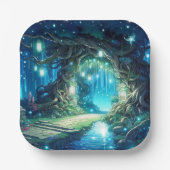 Pastel Whimsy Enchanted Forest Baby Shower Pappteller (Vorderseite)
