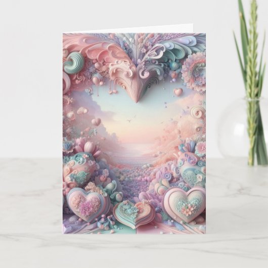 Pastel Whimsy Valentinstag Card Karte (Vorderseite)