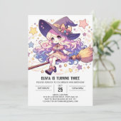 Pastel Whimsy Wizard Geburtstag Einladung (Stehend Vorderseite)
