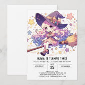 Pastel Whimsy Wizard Geburtstag Einladung (Vorne/Hinten)