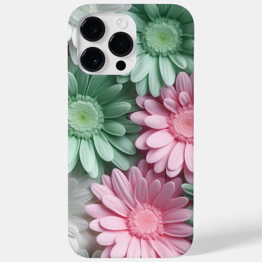 PASTEL WHITE PINK GREEN GERBERA DAISY BLUME Case-Mate iPhone HÜLLE (Rückseite)