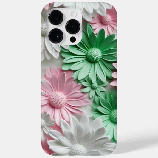 PASTEL WHITE PINK GREEN GERBERA DAISY BLUME Case-Mate iPhone HÜLLE (Rückseite)