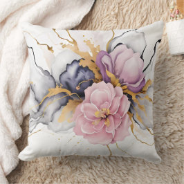 PASTEL WHITE PINK LILA PEONY-BLUME KISSEN