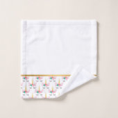 PASTEL WHITE UNICORN GOLD BADEZIMMER TOWEL SET (Waschlappen)
