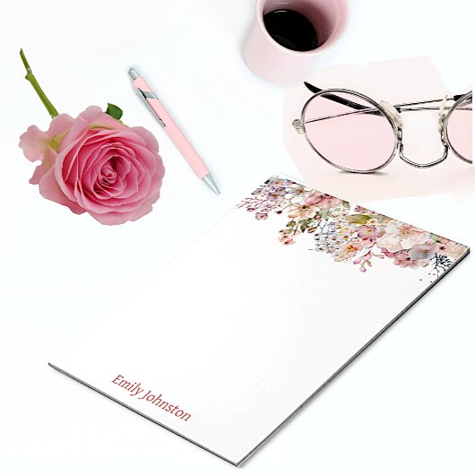 Pastel Wild Blume Personalisiert Notizblock
