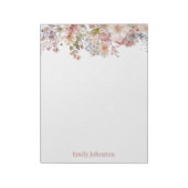 Pastel Wild Blume Personalisiert Notizblock (Rotiert)