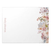 Pastel Wild Blume Personalisiert Notizblock (Vorderseite)