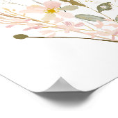 Pastel Wild Blume Romantische Bouquet Wasserfarbe Poster (Ecke)