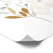 Pastel Wild Blume Romantische Bouquet Wasserfarbe Poster (Ecke)