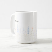 Pastel Wild Blume Tasse mit Personalisierter Meldu (Vorderseite Links)