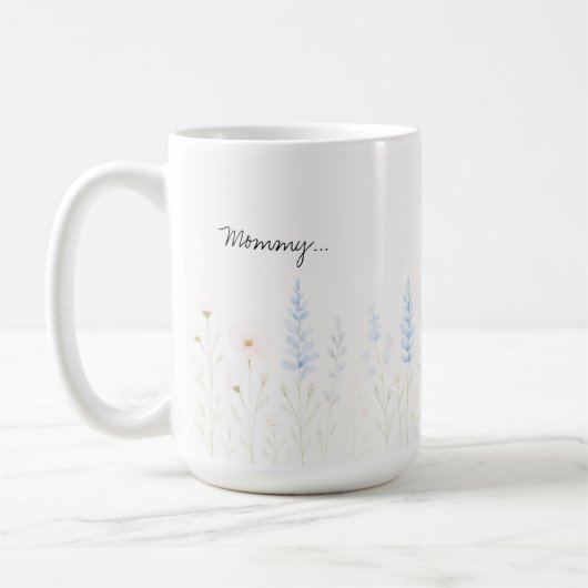 Pastel Wild Blume Tasse mit Personalisierter Meldu (Links)
